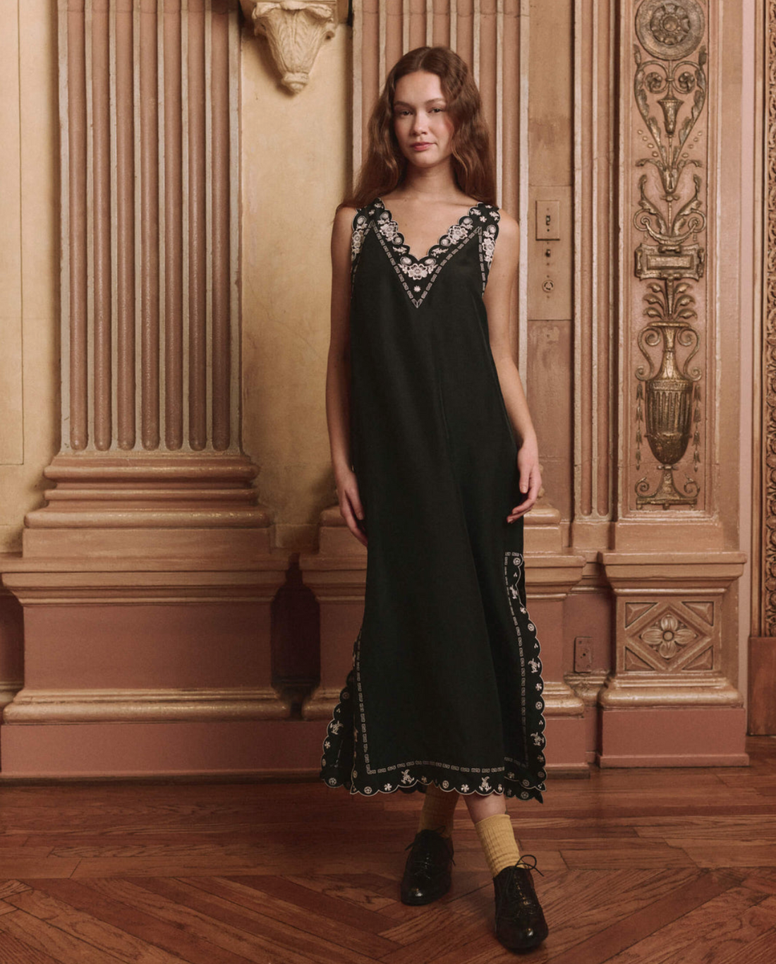 The Embroidered Floral Slip Dress