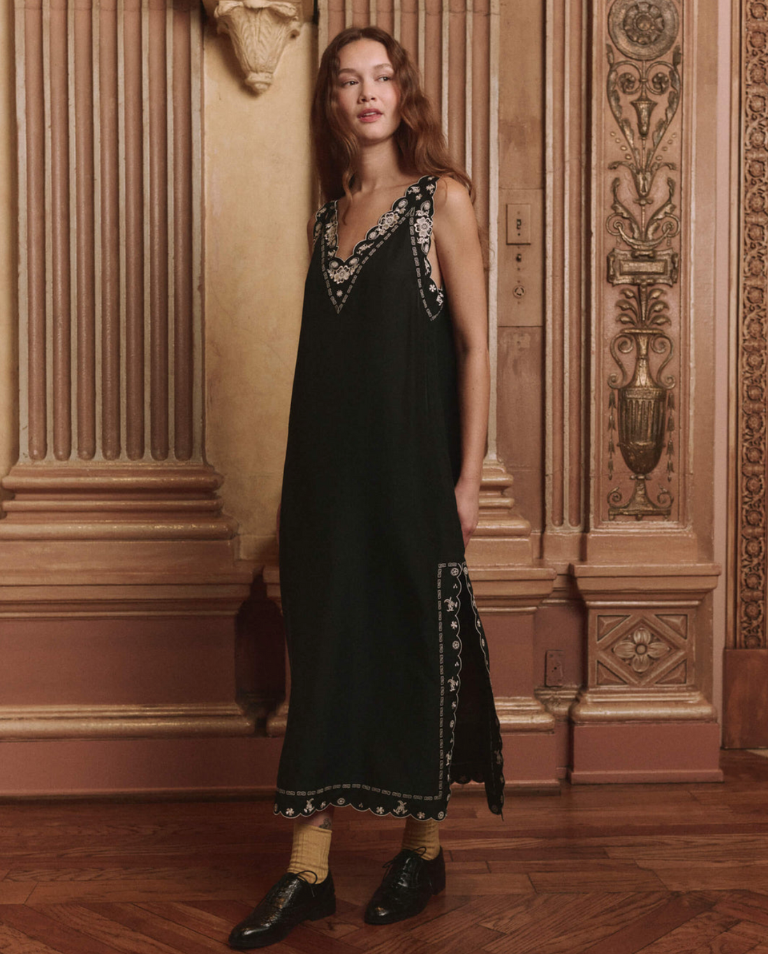 The Embroidered Floral Slip Dress