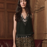 The Embroidered Floral Slip Top