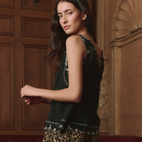 The Embroidered Floral Slip Top