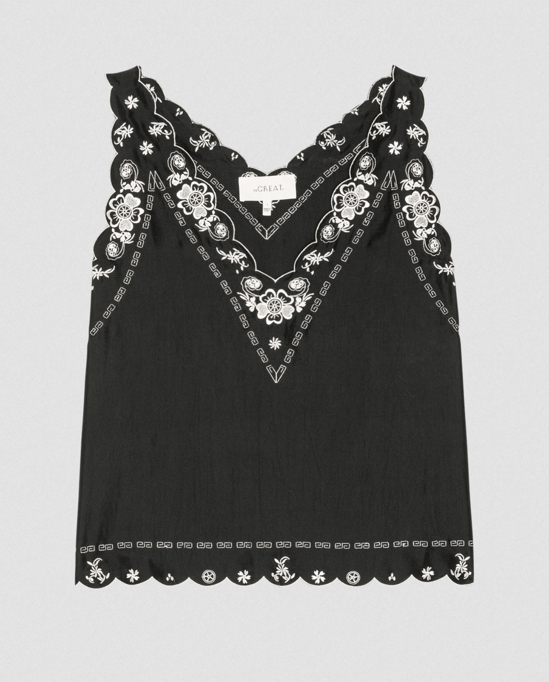 The Embroidered Floral Slip Top