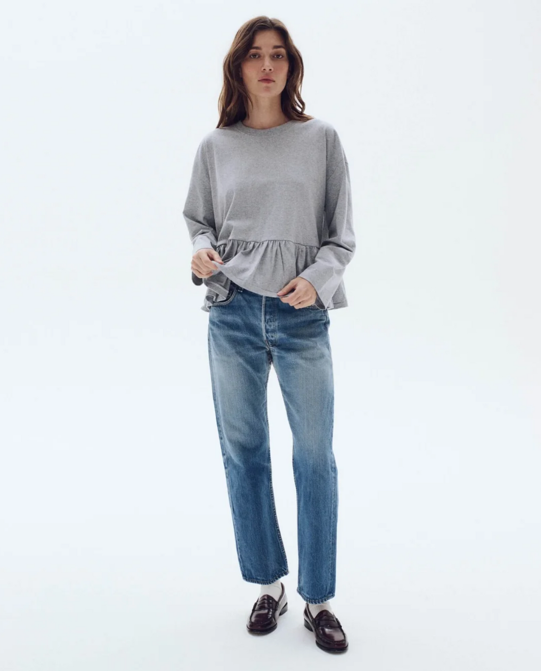 The Long Sleeve Ruffle Tee