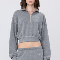 Cropped Half-Zip Sweatshirt