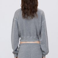 Cropped Half-Zip Sweatshirt