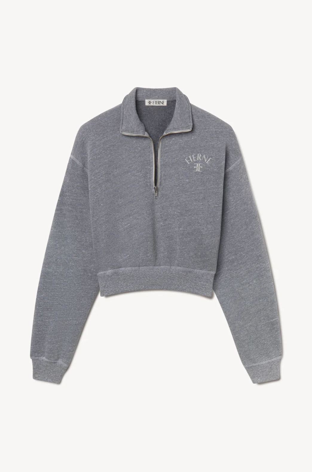 Cropped Half-Zip Sweatshirt