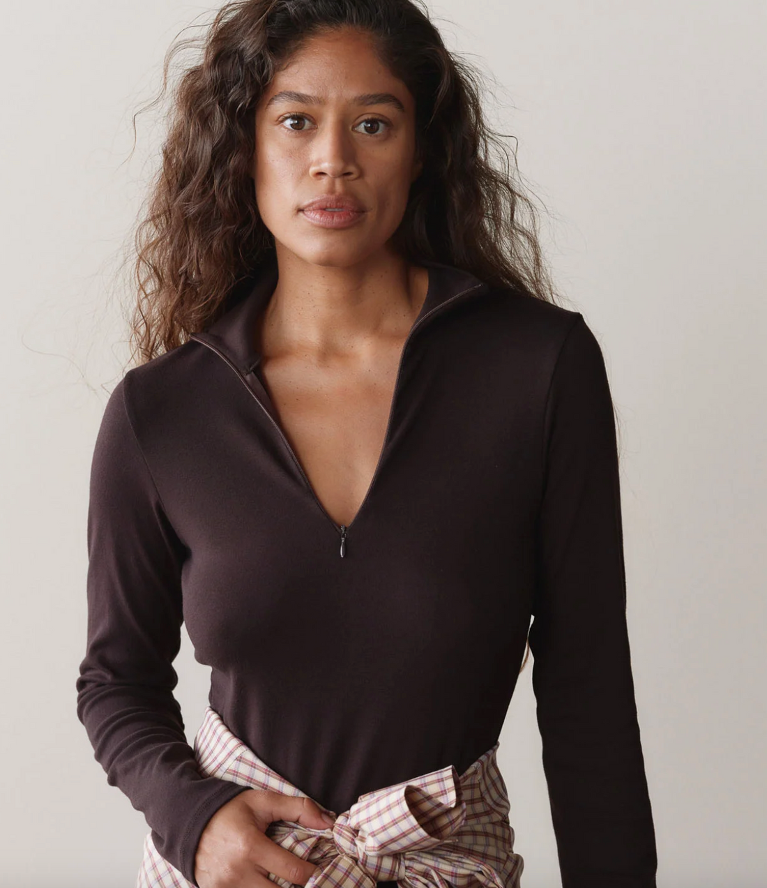 The Baby Rib Zip-Up Espresso