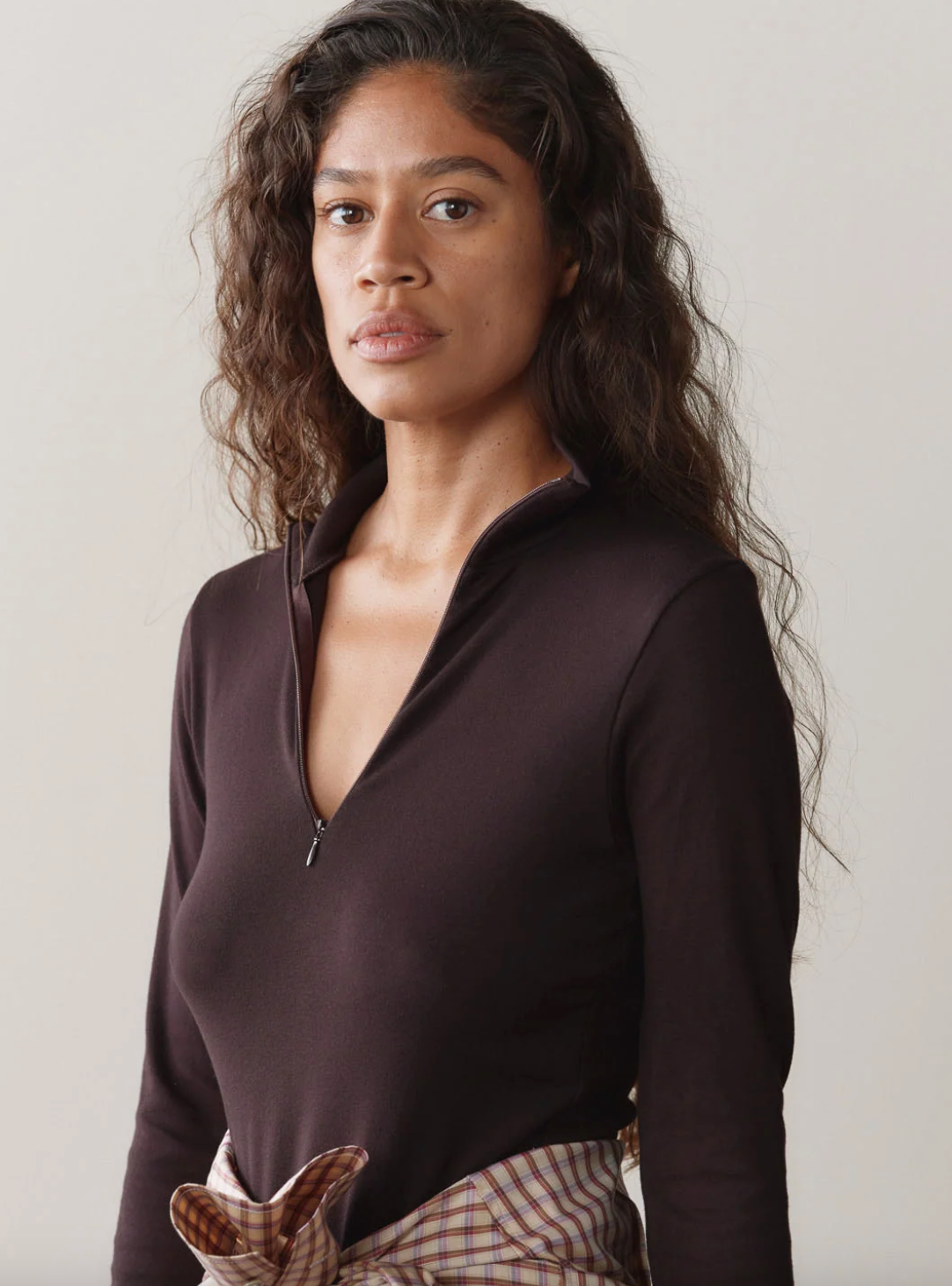 The Baby Rib Zip-Up Espresso