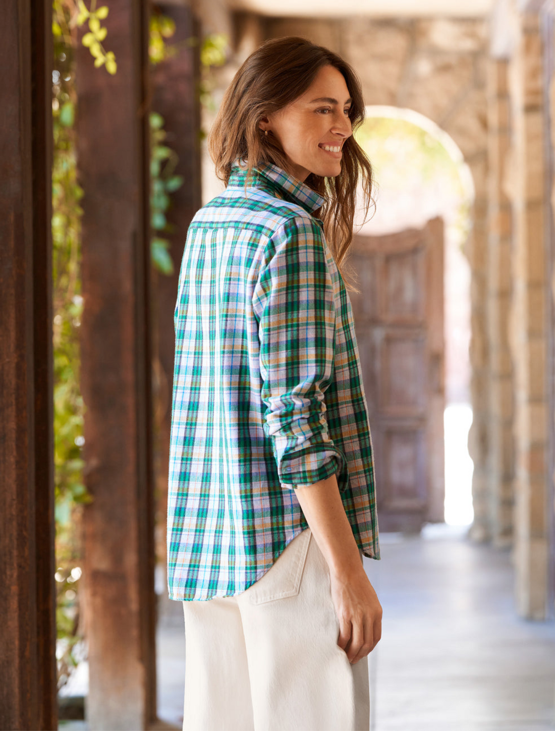 Eileen Green & Pink Plaid Flannel