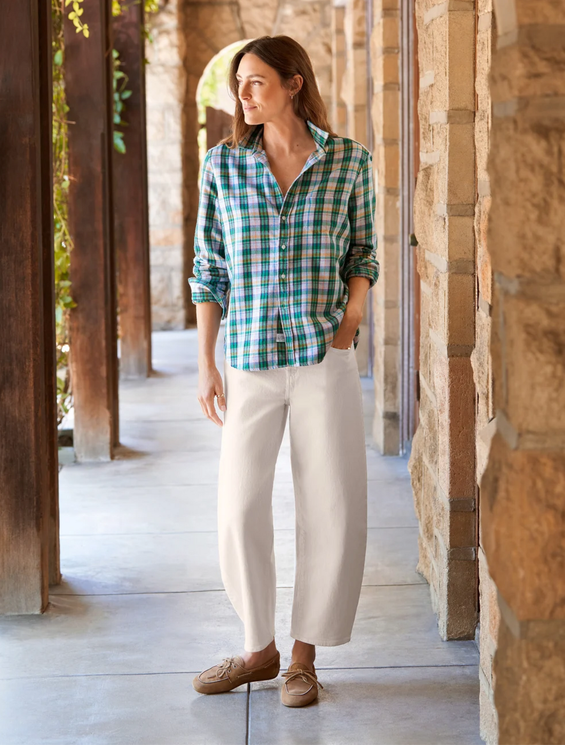 Eileen Green & Pink Plaid Flannel