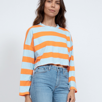 Cropped LS Striped Tee