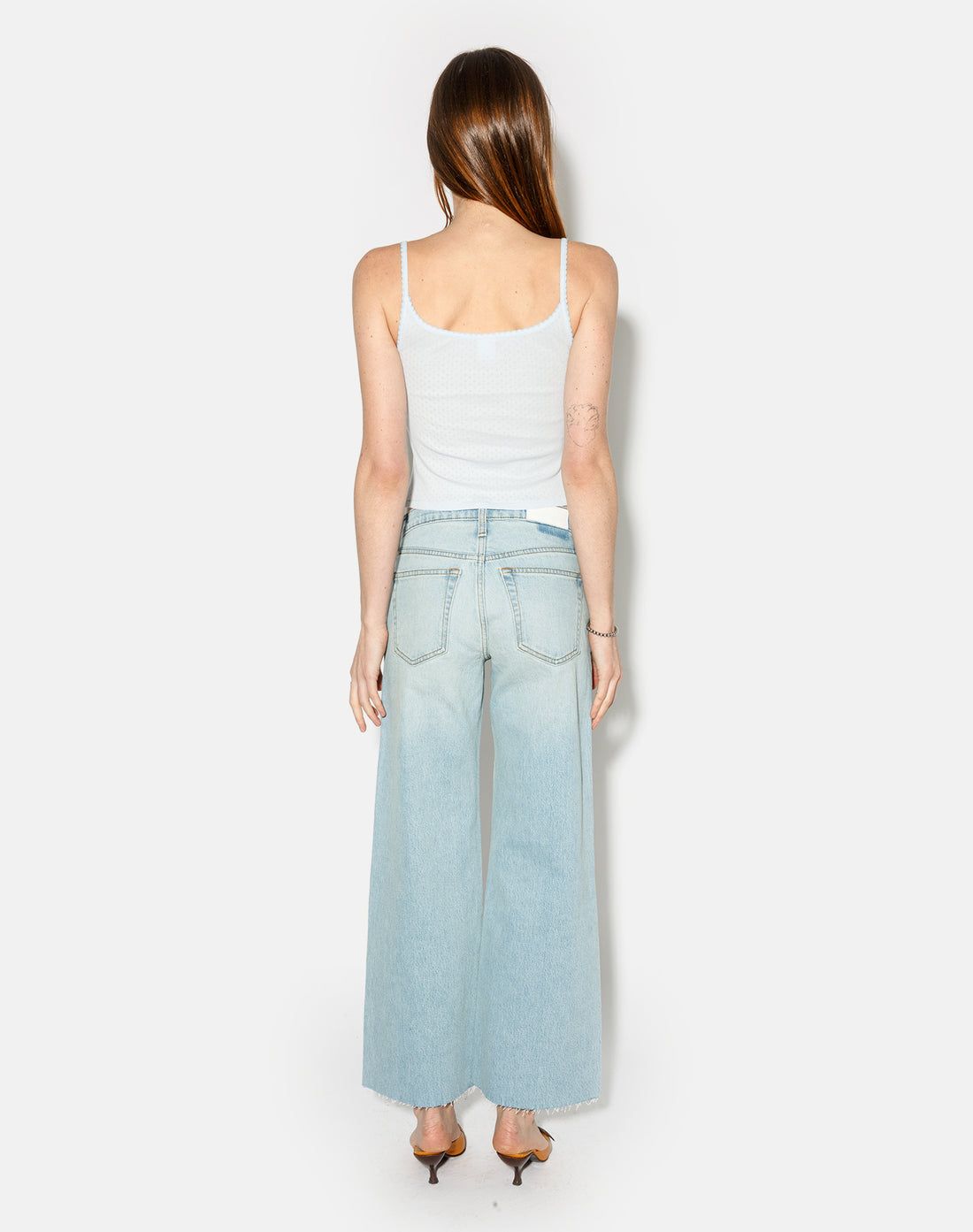 Mid Rise Wide Leg Crop