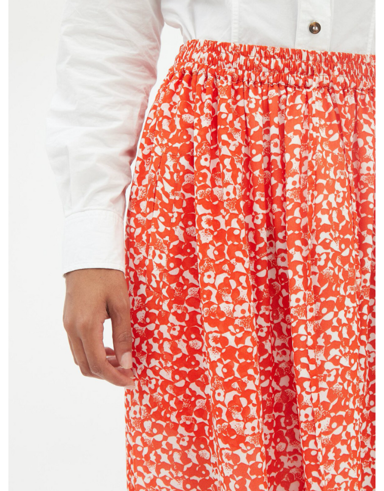 Floral Crepe Midi Skirt