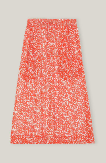 Floral Crepe Midi Skirt