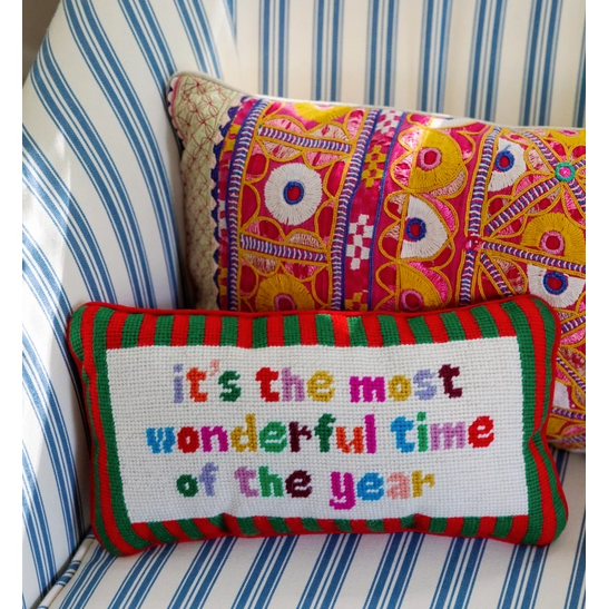 Holiday Needlepoint Pillow