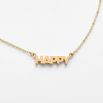 Happy Script Necklace
